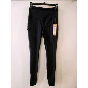 Avalanche Outdoor Leggings Black High Waisted Stretch Pockets Activewear XS